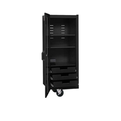 Locker, 3 drawers / 3 shelves, Flat Black w/Black Trim